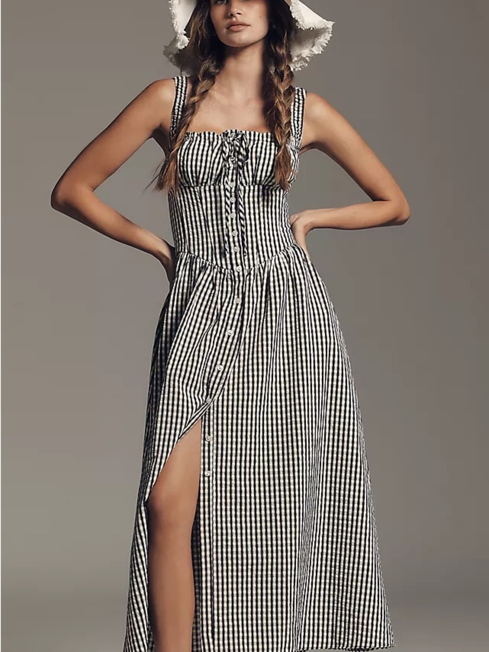Anthropologie ASTR The Label Temperance A-Line Milkmaid Maxi Dress Sz M petite - Picture 4 of 4